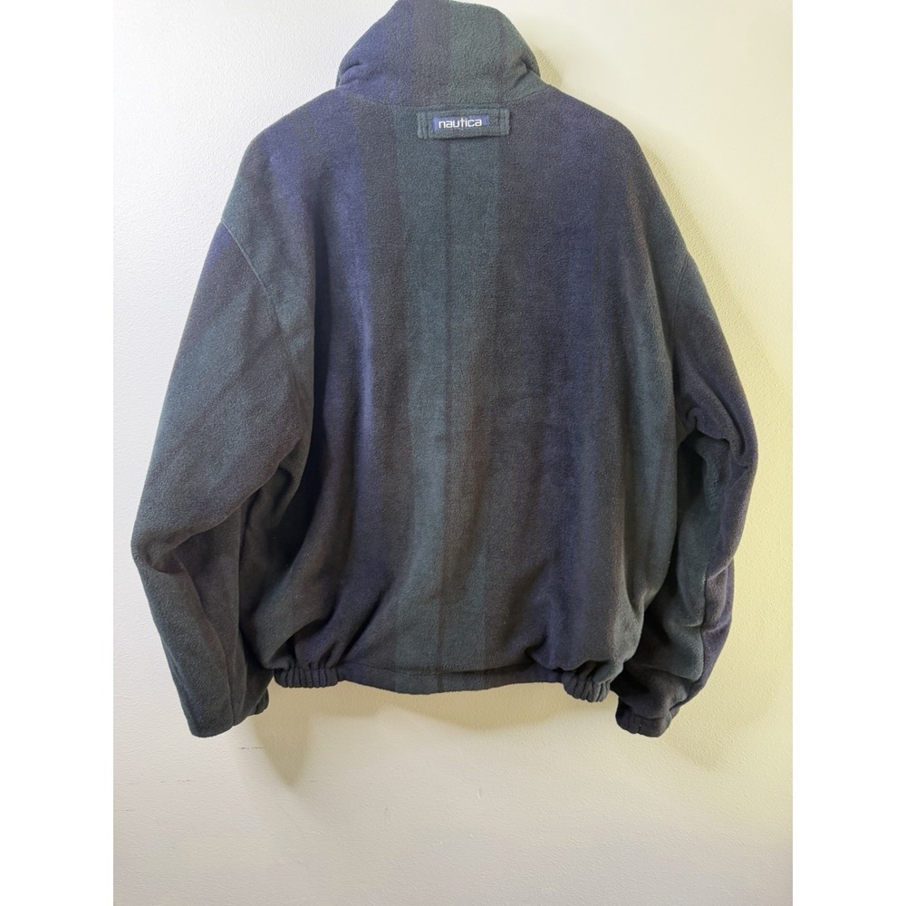 Vintage Nautica Jacket Mens Green Reversible Hooded Windbreaker 90s - Picture 4 of 9